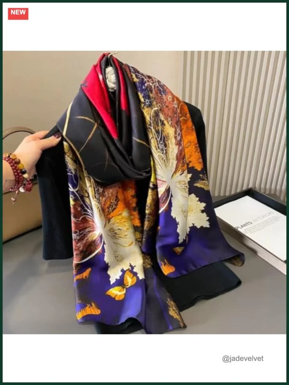 Women's Silk Feel Long Scarf Shawl Wrap Versatile Fashion Scarf